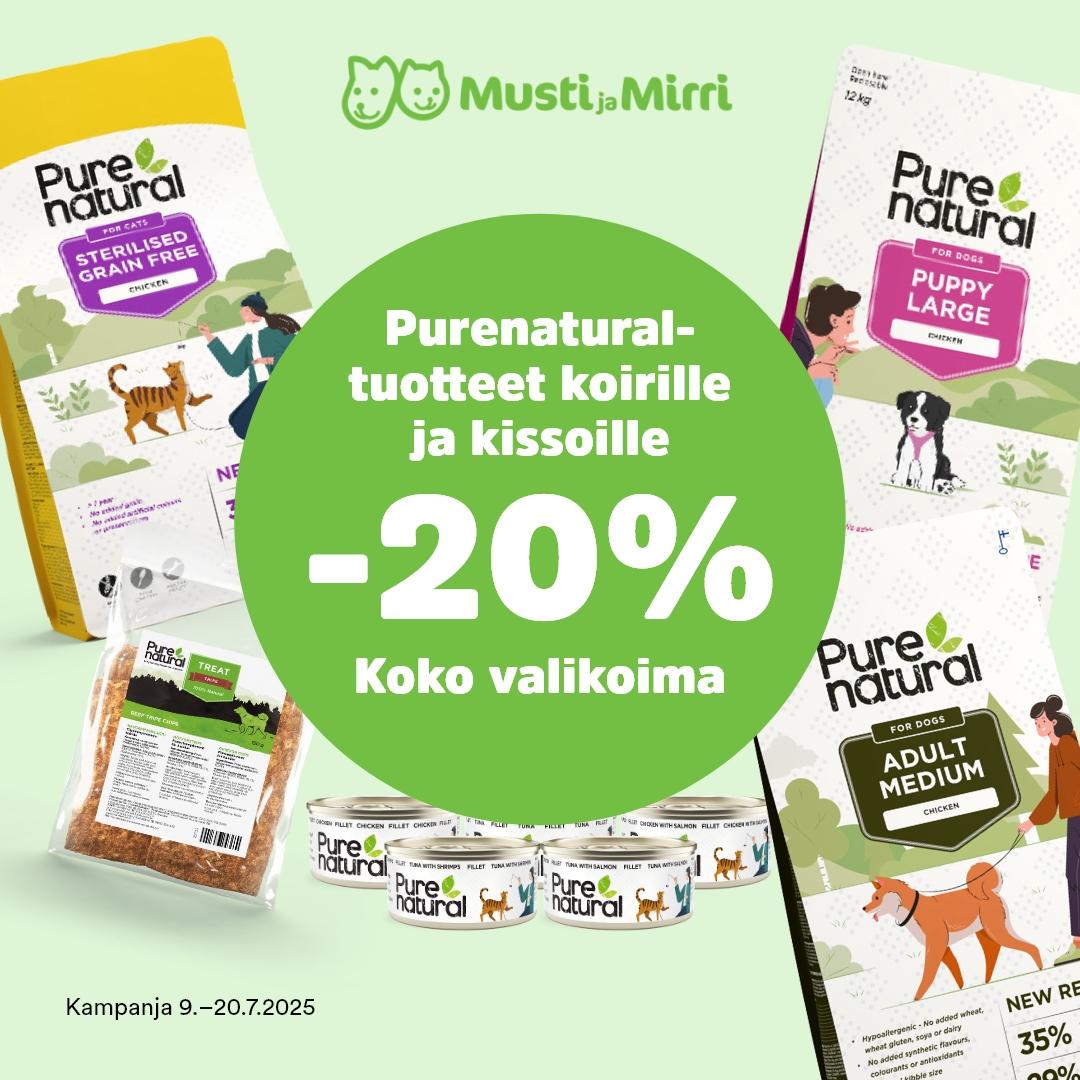 Purenatural- tuotteet koirlle ja kissoille -20%