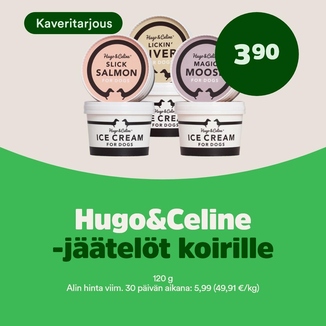 Kaveritarjous: Hugo and Celine-jäätelöt koirille