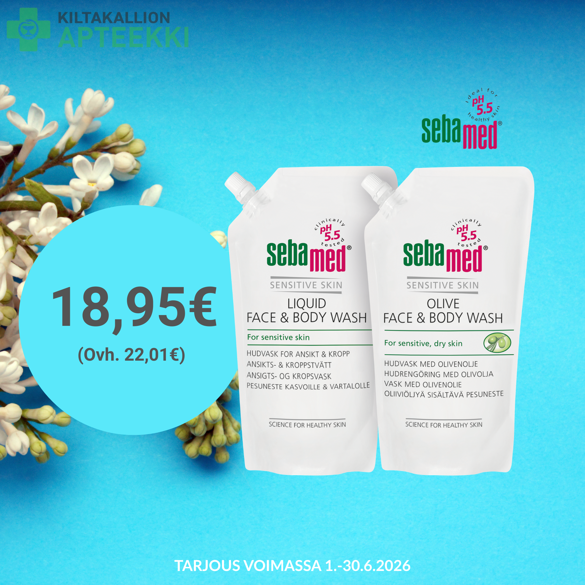 Sebamed Face & Body Wash/Olive Face & Body Wash 1000ml